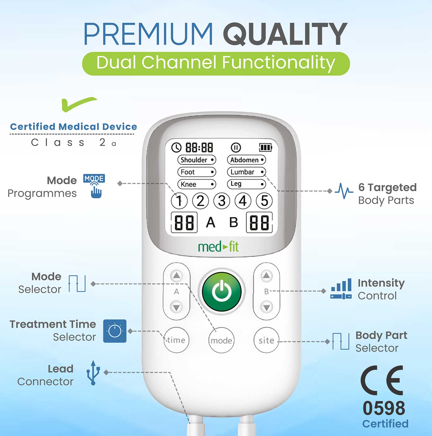 Pebble Dual Channel TENS Machine