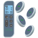 Digital remote control with four wireless on a white background
