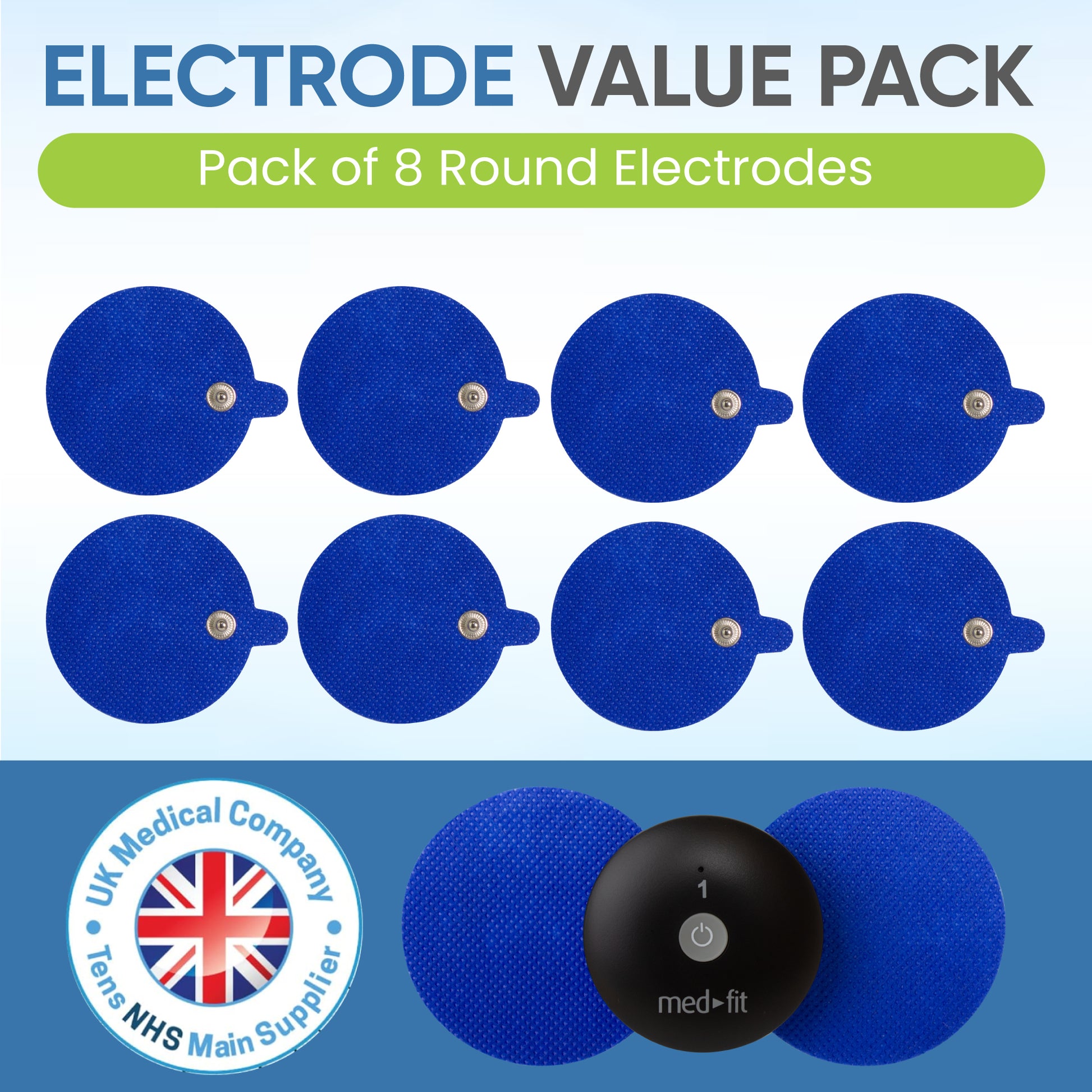 Round wireless tens electrode