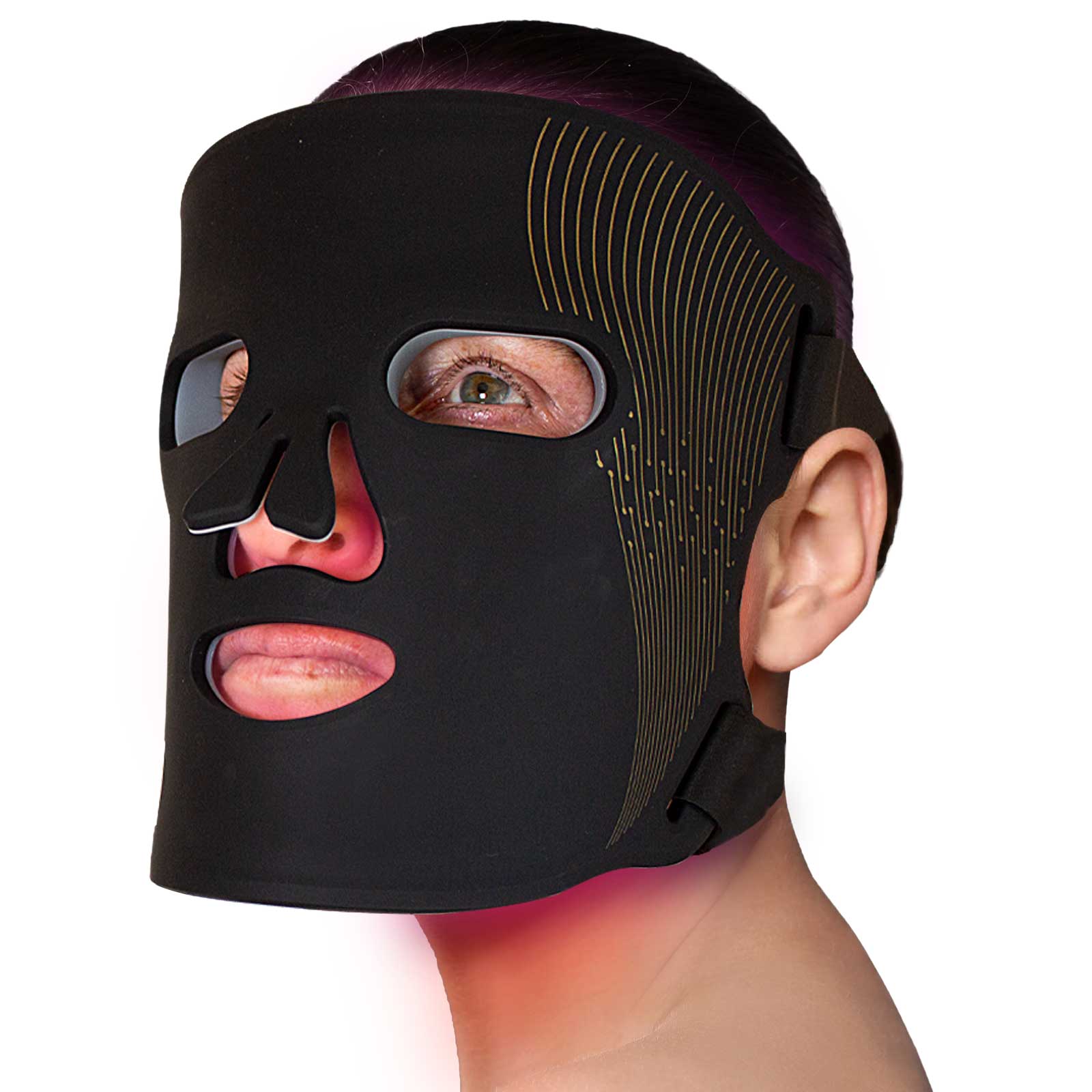 Woman wearing a Med-Fit LED Face Mask
