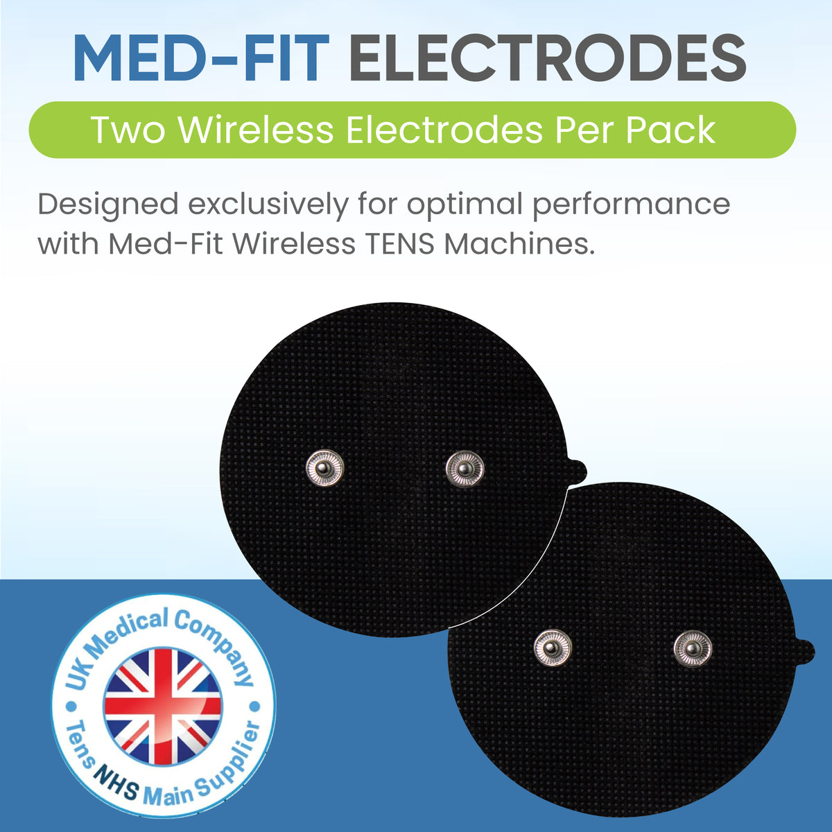 Stud 8cm Round Wireless Electrodes | Self Adhesive