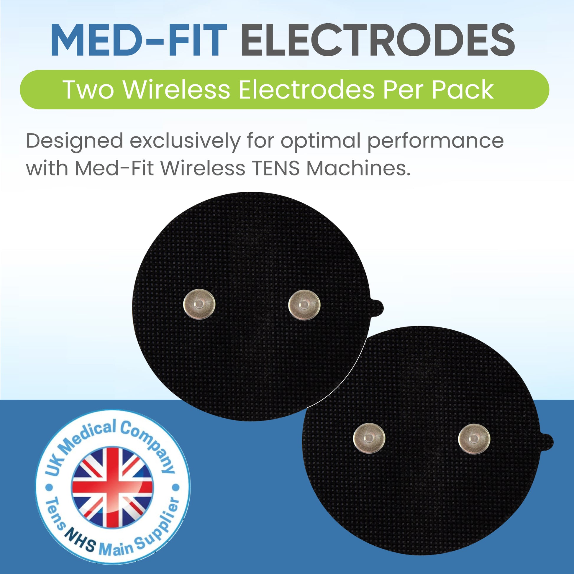 Med-Fit 8cm Round Dual Magnetic Stud Electrodes